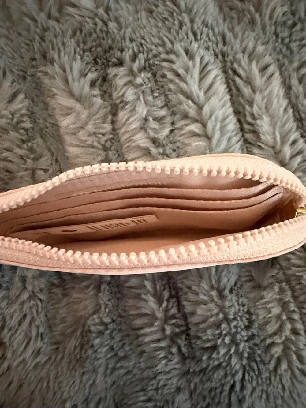 lululemon athletica Pale Pink Logo Cosmetic Pouch with Gold Hardware